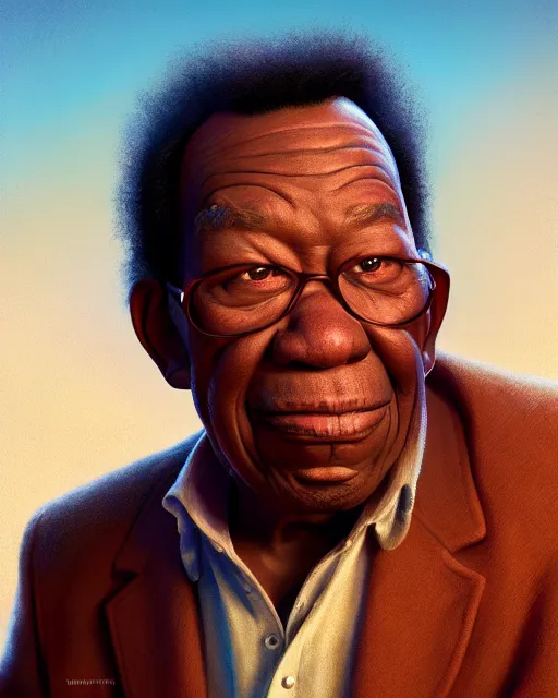 Image similar to disney pixar portrait 8 k photo of john lee hooker : : by weta, greg rutkowski, wlop, ilya kuvshinov, rossdraws, artgerm, annie leibovitz, rave, unreal engine, alphonse mucha : :