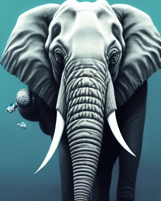 Image similar to highly detailed vfx portrait of a character of an elephant stephen bliss, chalk, unrealengine, greg rutkowski, loish, rhads, beeple, chalk, makoto shinkai and lois van baarle, ilya kuvshinov, rossdraws, tom bagshaw, basil gogos