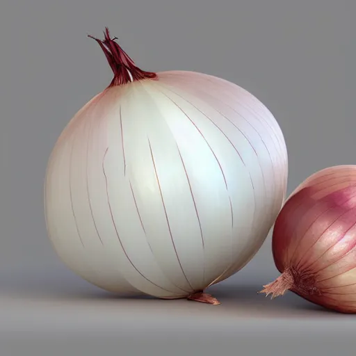 Image similar to onion very sad crying big tears cartoon, 3 d render