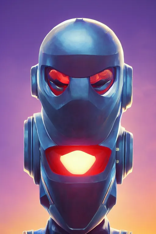 Image similar to epic mask helmet robot ninja portrait stylized as fornite style game design fanart by concept artist gervasio canda, behance hd by jesper ejsing, by rhads, makoto shinkai and lois van baarle, ilya kuvshinov, rossdraws global illumination radiating a glowing aura global illumination ray tracing hdr render in unreal engine 5