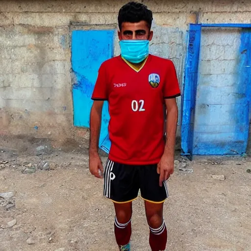 Image similar to kurdish eastern soccer player with face mask