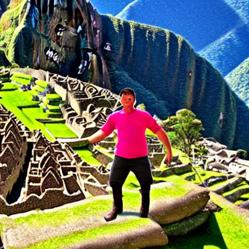 Image similar to Shrek at machu picchu