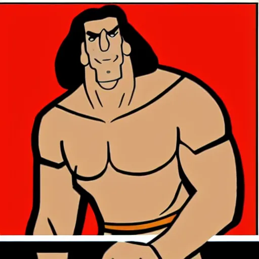 Image similar to the great khali as a cartoon network character