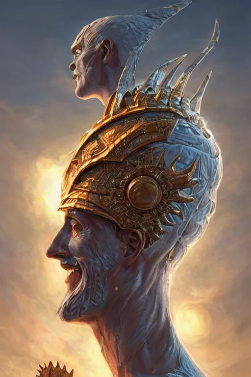 Prompt: humanoid god of the sun, highly detailed, d & d, fantasy, highly detailed, digital painting, trending on artstation, concept art, sharp focus, illustration, art by artgerm and greg rutkowski and magali villeneuve