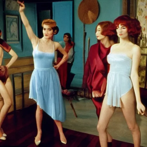 Image similar to scene of the demoiselles de rochefort by jacques demy