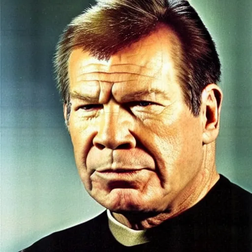 Image similar to photo of a person who looks like a mixture between william shatner and leonard nimoy