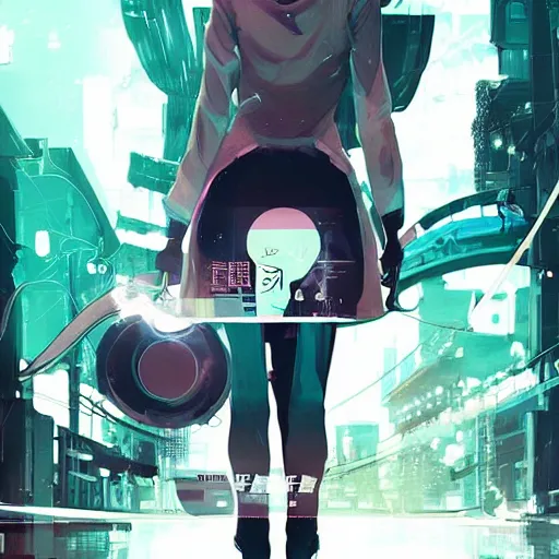 cyberpunk anime girl flip skateboard, sport, neonpunk,, Stable Diffusion