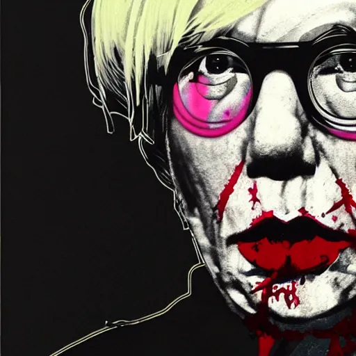 Prompt: portrait of andy warhol as a zombie, 7 days to die zombie, fine art, award winning, intricate, elegant, sharp focus, cinematic lighting, highly detailed, digital painting, 8 k concept art, art by guweiz and z. w. gu, masterpiece, trending on artstation, 8 k