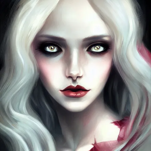 Prompt: portrait of a vampire inspired byCharlie bowater,Anna Dittmann
