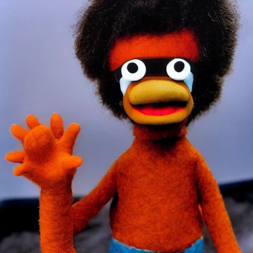 Prompt: billy preston ( 1 9 7 4 ) as a muppet. highly detailed felt. hyper real photo. 4 k.