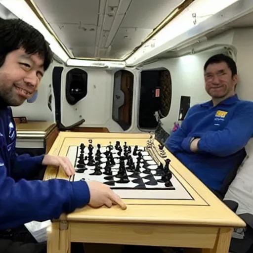 Magnus Carlsen punching Hikaru Nakamura during a chess, Stable Diffusion