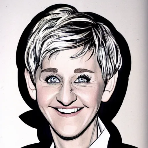 Image similar to ellen degeneres drawn by mort drucker