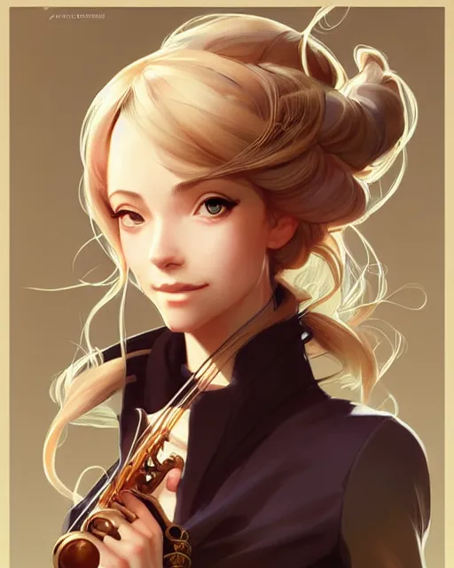 Image similar to portrait of a female bard, elegant clothes, fantasy, face like ester exposito, blonde shinkai makoto studio ghibli studio key hideaki anno sakimichan stanley artgerm lau rossdraws james jean marc simonetti elegant highly detailed digital painting artstation pixiv