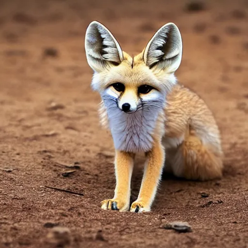 Prompt: a fennec fox with gigantic ears, national geographic photography, highly detailed