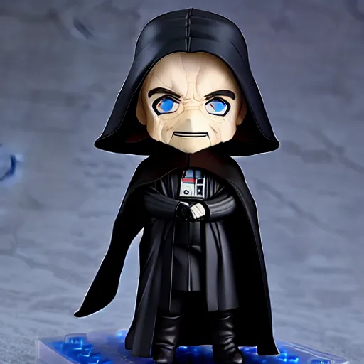 Image similar to nendoroid hooded darth sidious emperor palpatine from star wars, detailed, custom