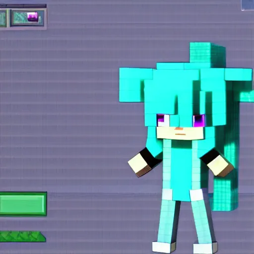 Image similar to hatsune miku minecraft