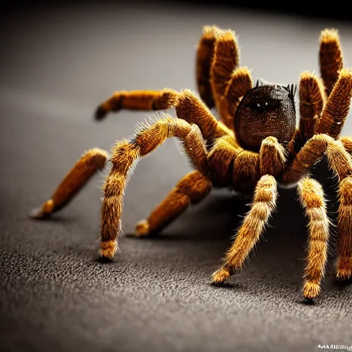 Image similar to a tarantula wearing high heels, tabletop, detailed, intricate, realistic, hdr, 8 k