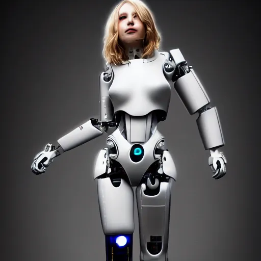 Prompt: beutiful white girl cyborg, full shot, alfred kelsner, artstaition, epic composition