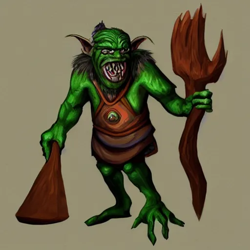 Prompt: troll goblin monster mage concept art