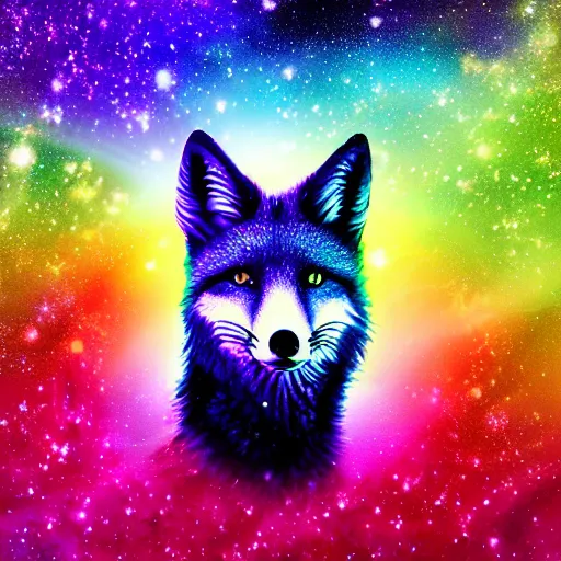 Prompt: rainbow cosmic fox