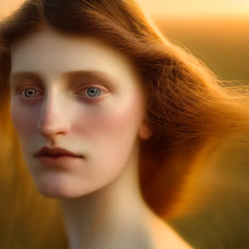 Image similar to photographic portrait of a stunningly beautiful arts and crafts movement renaissance female in soft dreamy light at sunset, contemporary fashion shoot, by edward robert hughes, annie leibovitz and steve mccurry, david lazar, jimmy nelsson, breathtaking, 8 k resolution, extremely detailed, beautiful, establishing shot, artistic, hyperrealistic, beautiful face, octane render