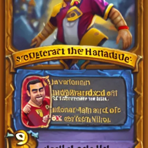 Image similar to xavi hernandez on hearthstone card