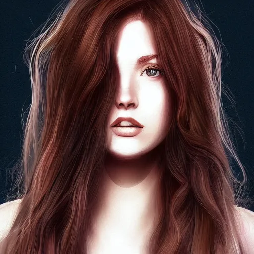 Image similar to woman with long hair, artstation, digital art, gradient background