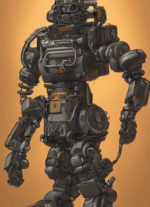 Prompt: pathfinder robot from apex legends character portrait, portrait, concept art, intricate details, highly detailed, vintage sci - fi