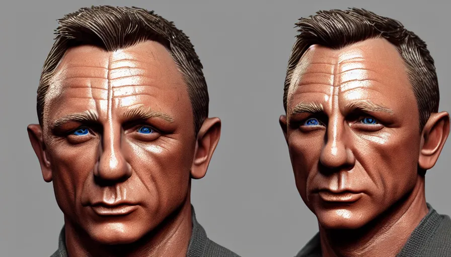 Image similar to daniel craig hand painted figurine, hyperdetailed, artstation, cgsociety, 8 k