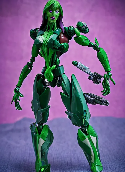 Image similar to Transformers Decepticon Poison Ivy action figure from Transformers: Robots in Disguise (2015), symmetrical details, by Hasbro, Takaratomy, tfwiki.net photography, product photography, official media