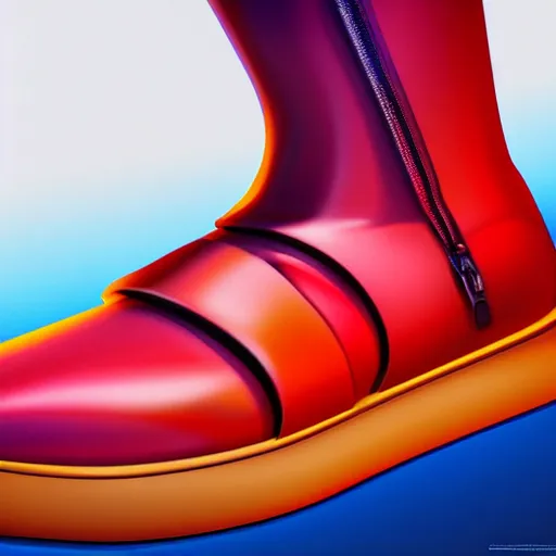 Prompt: futuristic balenciaga sneakers by james jean, subsurface scattering, highly detailed, rim light, art, cinematic lighting, very coherent, hyper realism, high detail, 8 k