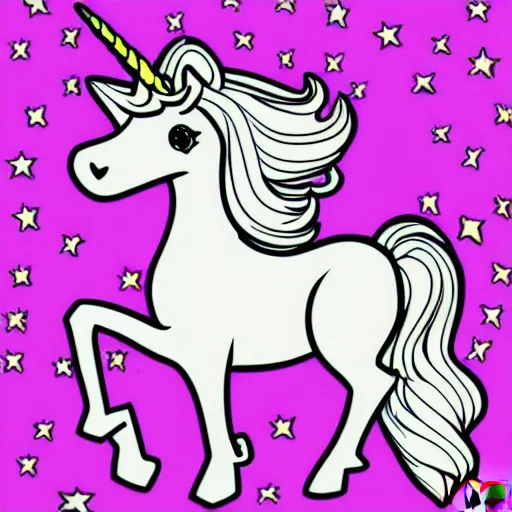 Image similar to unicorn coloring page on