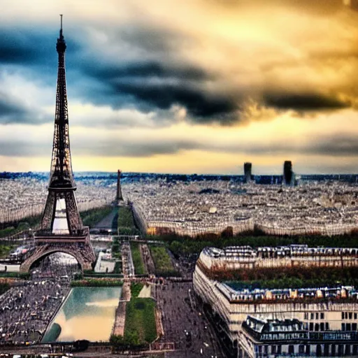 Prompt: epic paris, epic sky, cinematic light