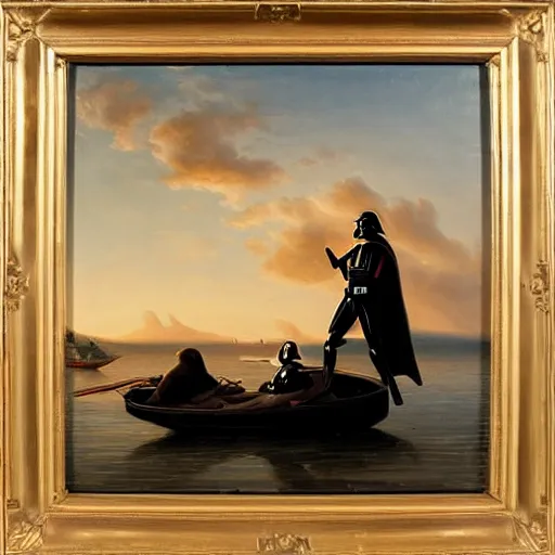 dutch master style oil painting of darth vader and Stable Diffusion