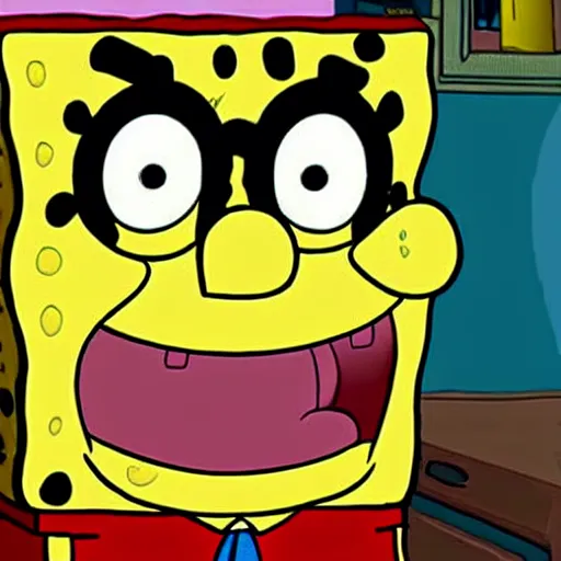 spongebob with nerd glasses