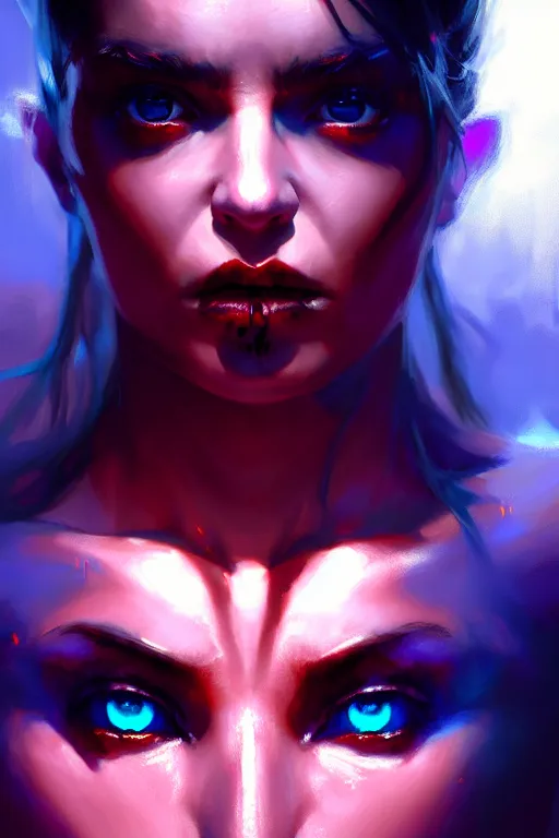 Prompt: cinematic shot of an epic portrait of an angry demon dressed, stylised, shiny skin, beautiful eyes, beautiful, small details, night setting, realistic poster with volumetric light from craig mallism, artgerm, jeremy lipkin and michael garmash, unreal engine, radiant light, digital art, trends at art station, a masterpiece