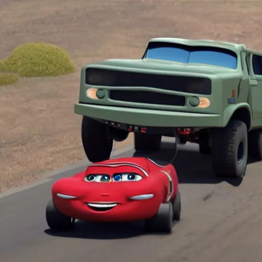 Image similar to himars in cars pixar movie