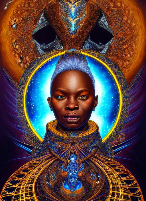 Image similar to : galatic shamen with Quantum energy fantasy, fantasy magic,  , intricate, sharp focus, illustration, highly detailed, digital painting, concept art, jahbu art and Paul lewin and kehinde wiley, masterpiece