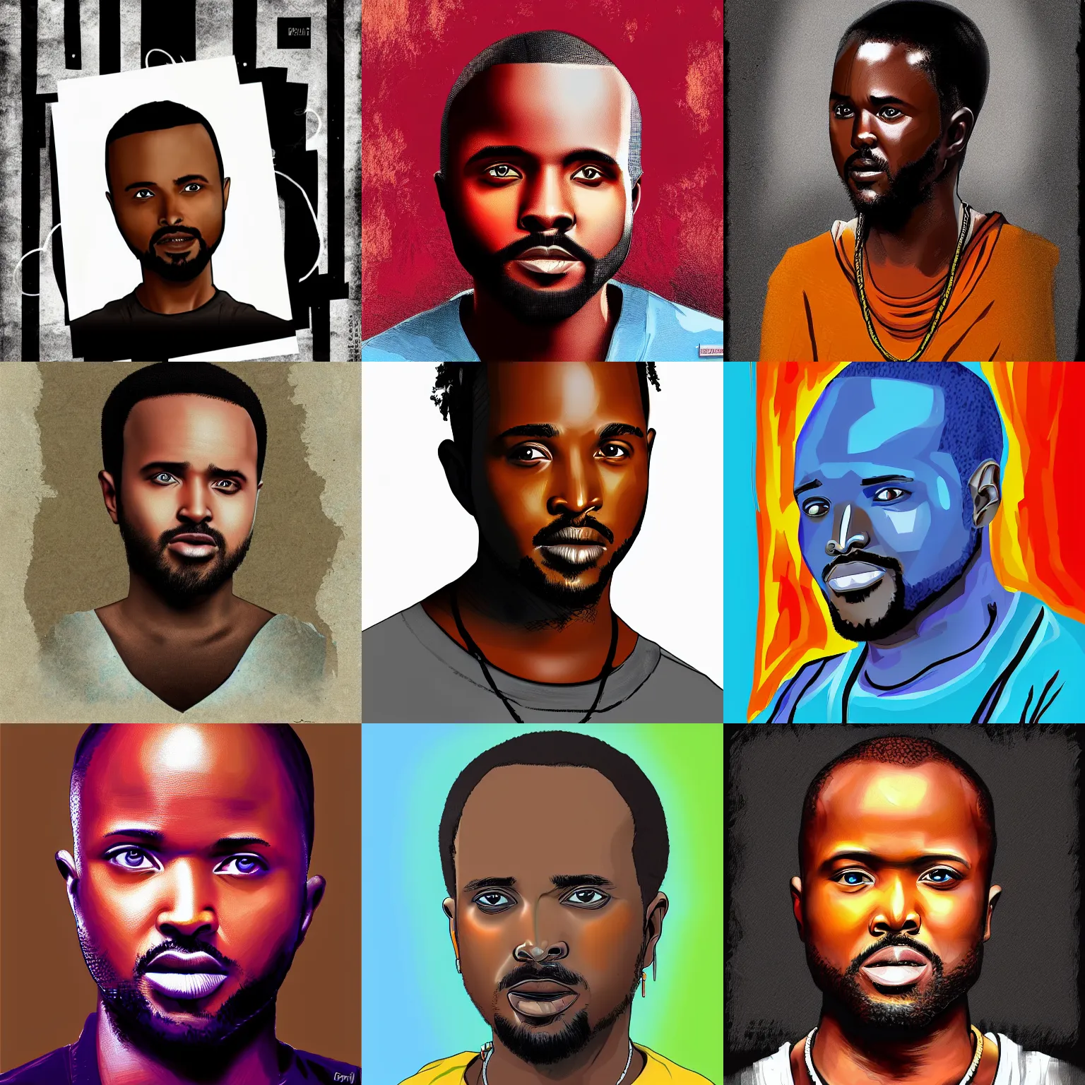 Prompt: african aaron paul, digital art, color