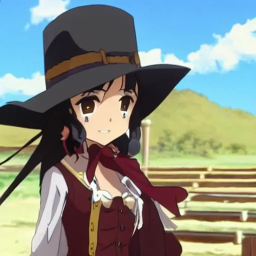 Image similar to Megumin in Westworld as a cowboy