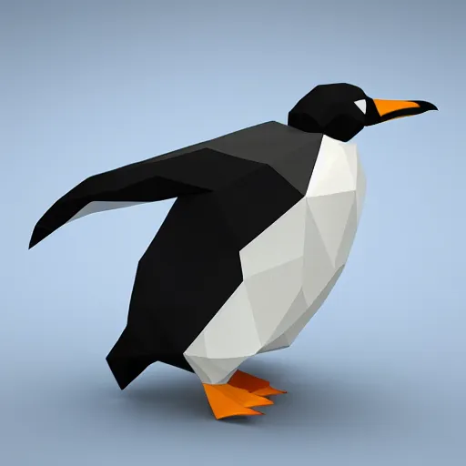 Image similar to low-poly penguin