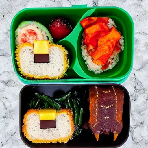 Prompt: doomslayer bento box