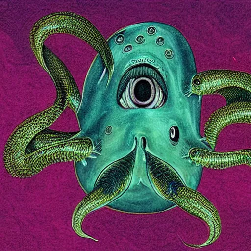 Image similar to Deep sea creature with many eyes