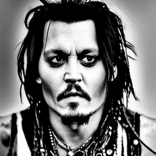 Image similar to portrait of johnny depp with an electric guitar as a rock singer, symmetrical, nikon 3 5 mm photography, ultrarealistic