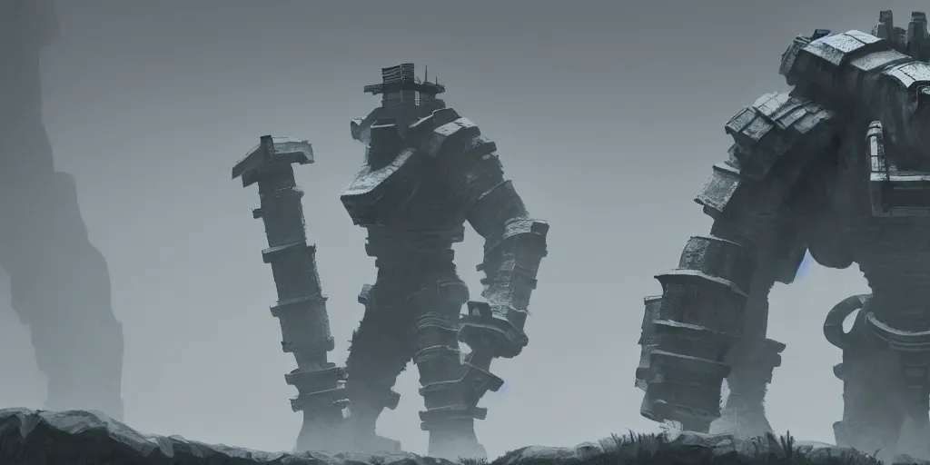 colossus from shadow of the colossus with a white fur
