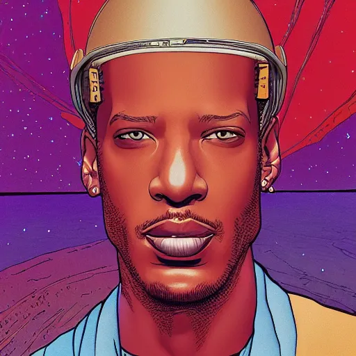 Image similar to marlon wayans retro minimalist portrait moebius starwatcher comic by jean giraud, 8 k