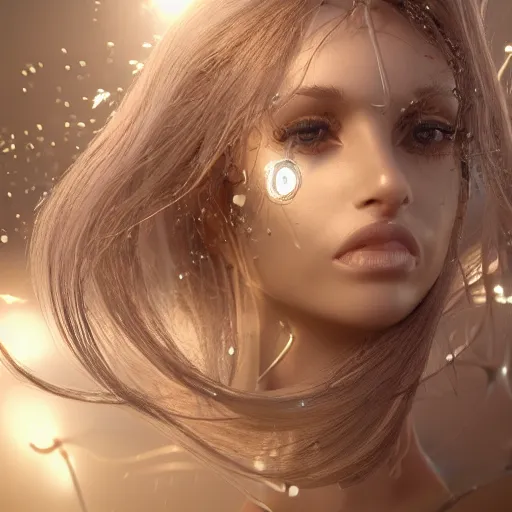 Prompt: beautiful pragmatic face, crystal, platinum, copper, biomechanoid with incredible iridescent pearlescent voluminous fiberoptic hair, crystalline masterpiece implants, hyperdetailed face, elegant pose, movie still, intricate, octane render, cinematic forest lighting, unreal engine, dieselpunk setting, crepuscular rays, god rays.