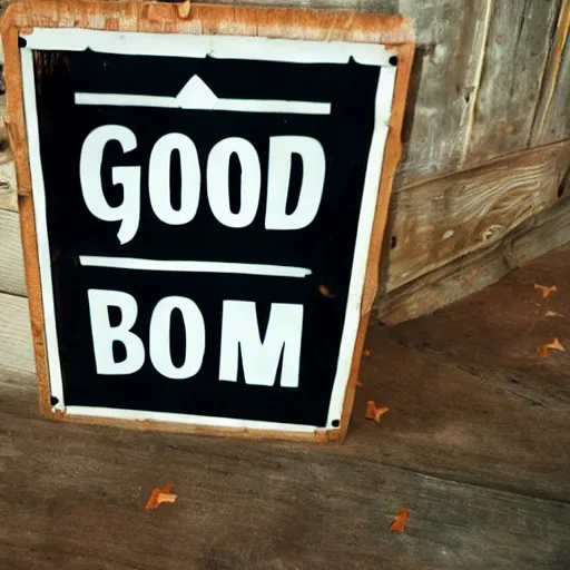 Image similar to a sign that say good born