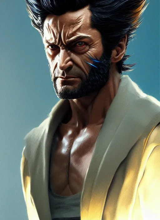 Image similar to very detailed masterpiece painting of wolverine from x - men : the animated series ( 1 9 9 2 ), portrait, artstation, concept art by greg rutkowski