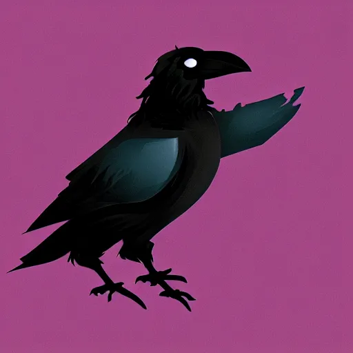 Prompt: Raven mascot illustration, in the style of dribbble.